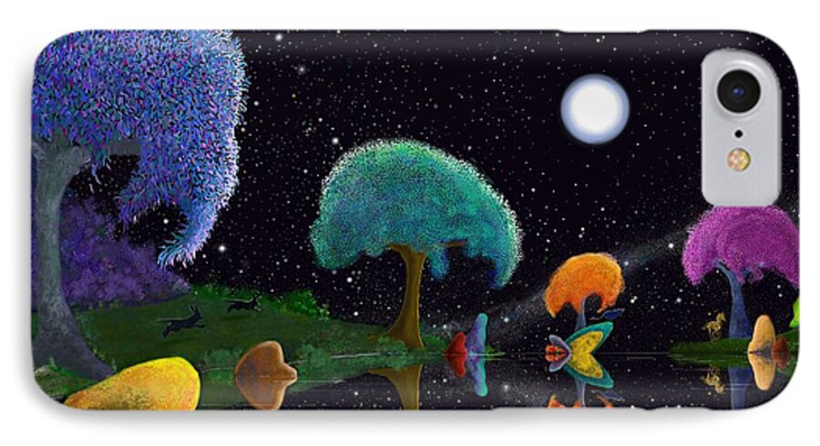 Night iPhone 8 Case featuring the digital art Night Games by Douglas Day Jones