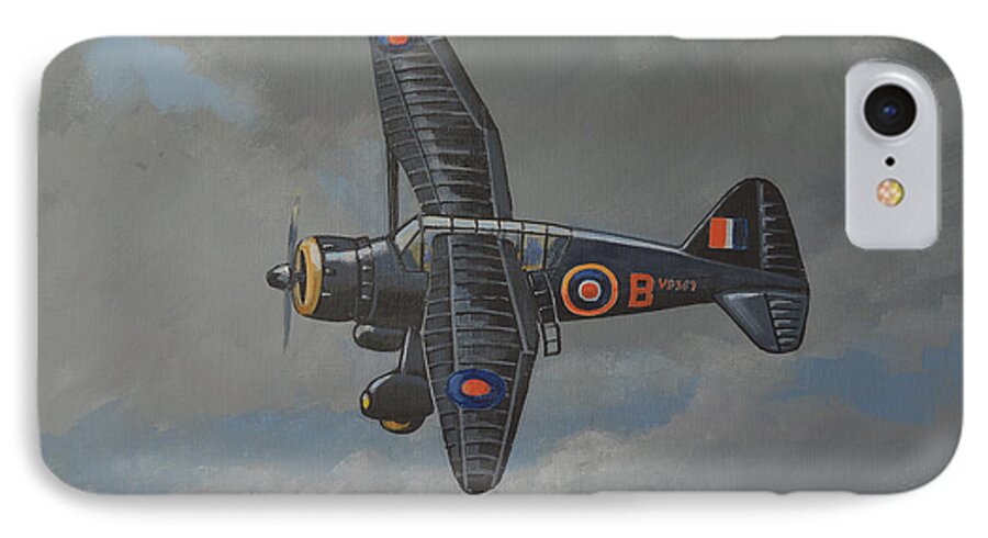 Aviation Art iPhone 8 Case featuring the painting Nocturnal Lysander by Murray McLeod