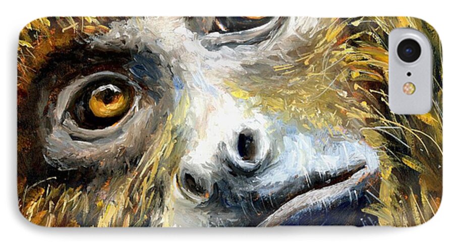 Monkey iPhone 8 Case featuring the painting Northern Brown Howler Monkey by Virginia Potter