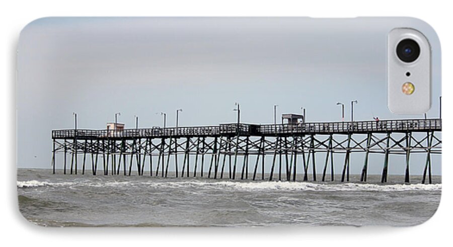 Oak Island iPhone 8 Case featuring the photograph Oak Island Beach Pier by Cynthia Guinn