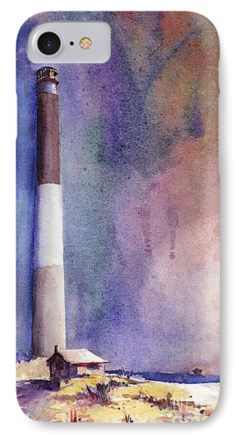 American Watercolor Society iPhone 8 Case featuring the painting Oak Island Lighthouse by Ryan Fox