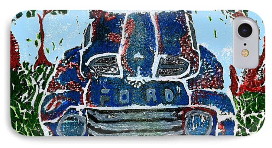 Car iPhone 8 Case featuring the digital art Old Rusty Ford by Jame Hayes