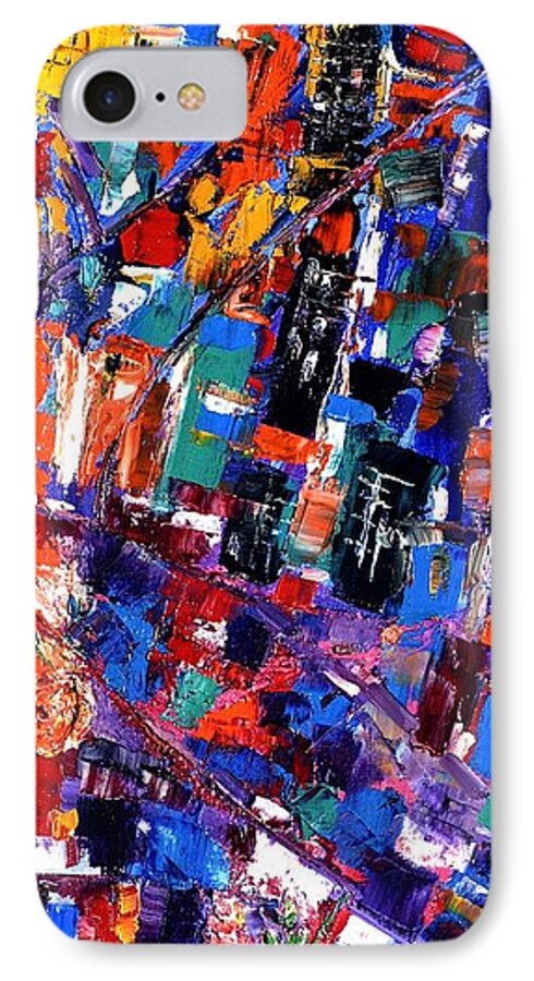  iPhone 8 Case featuring the painting Old Town by Helen Kagan