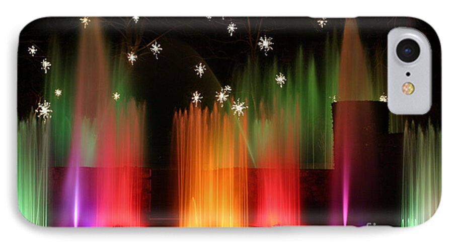 Open Air iPhone 8 Case featuring the photograph Open Air Theatre Rainbow Fountain by Living Color Photography Lorraine Lynch