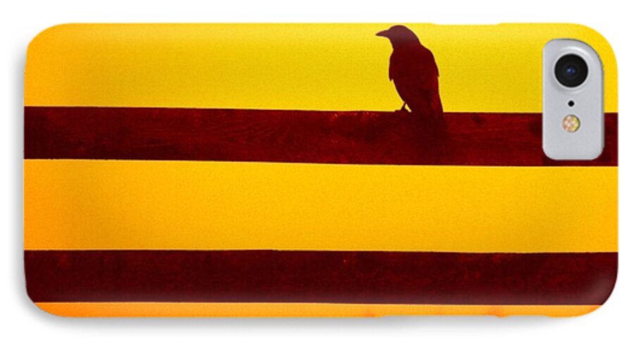 Crow iPhone 8 Case featuring the photograph Opportunist in Orange by Carlee Ojeda