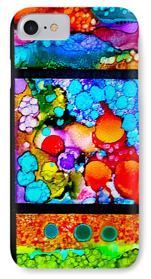 Alcohol Ink iPhone 8 Case featuring the mixed media Organics by Alene Sirott-Cope
