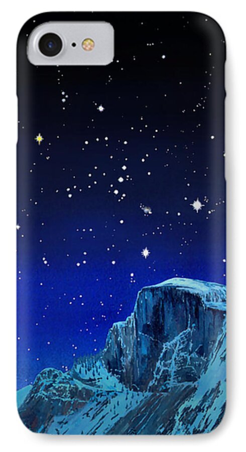 Watercolor iPhone 8 Case featuring the painting Orion Over Halfdome by Douglas Castleman