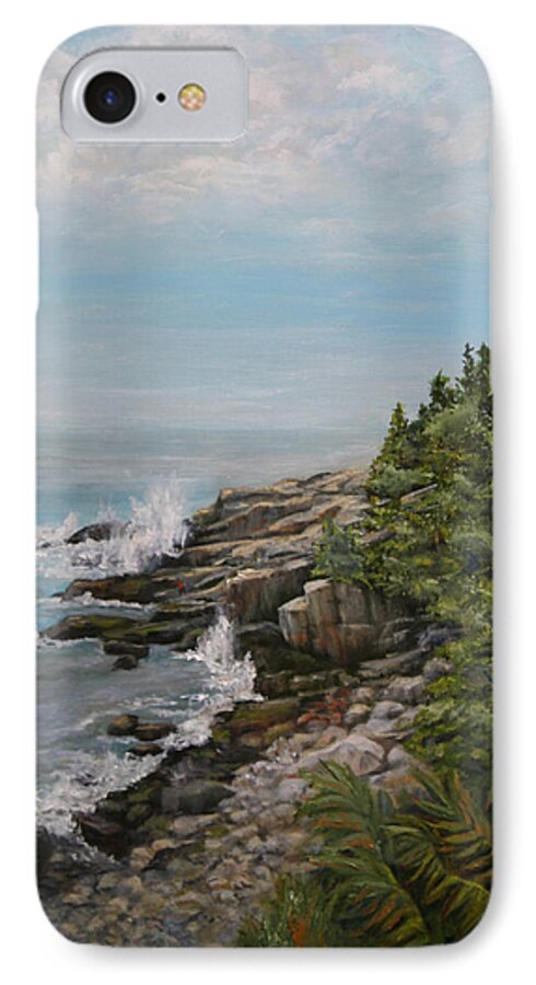 New England iPhone 8 Case featuring the painting Otter Point - New England by Sandra Nardone