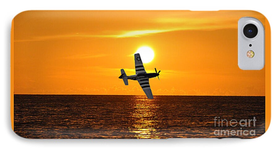 Sunset iPhone 8 Case featuring the photograph P-51 Sunset by John Black