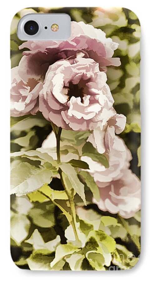 Live Rose iPhone 8 Case featuring the painting Painting of a live pink Rose flower in Color 3225.02 by M K Miller