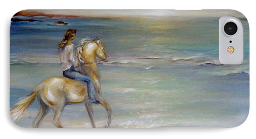 Horse iPhone 8 Case featuring the painting Palomino Sunrise by Dina Dargo