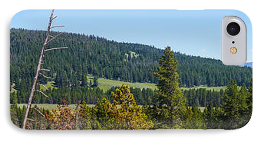 Yellowstone iPhone 8 Case featuring the photograph Panoramic Yellowstone Landscape by Jennifer White