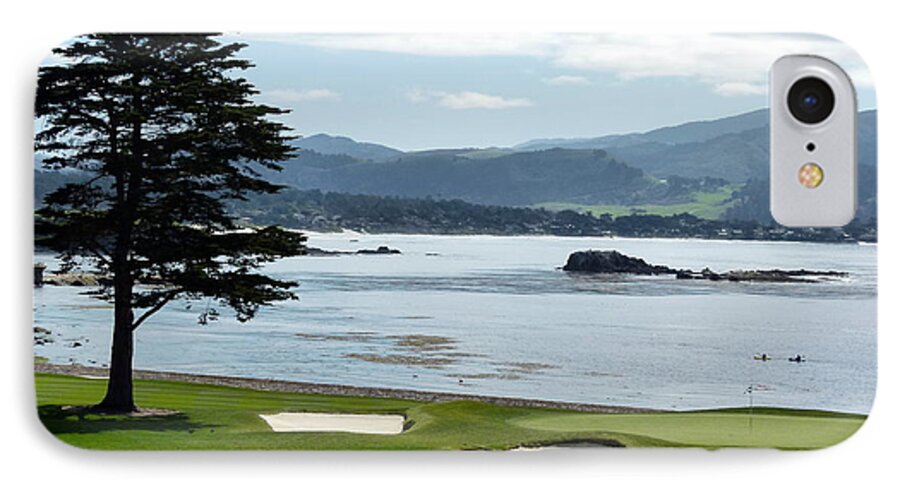 Carmel iPhone 8 Case featuring the photograph Pebble Beach 18th Green Carmel by Jeff Lowe