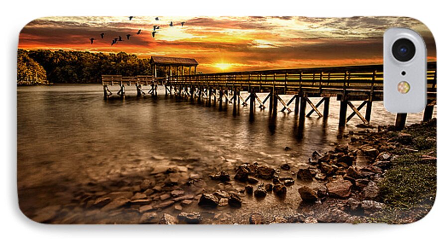 Pier iPhone 8 Case featuring the photograph Pier at Smith Mountain Lake by Joshua Minso