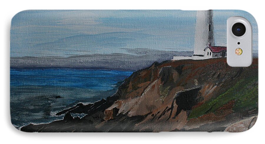 Ocean iPhone 8 Case featuring the painting Pigeon Lighthouse Daytime Titrad by Ian Donley