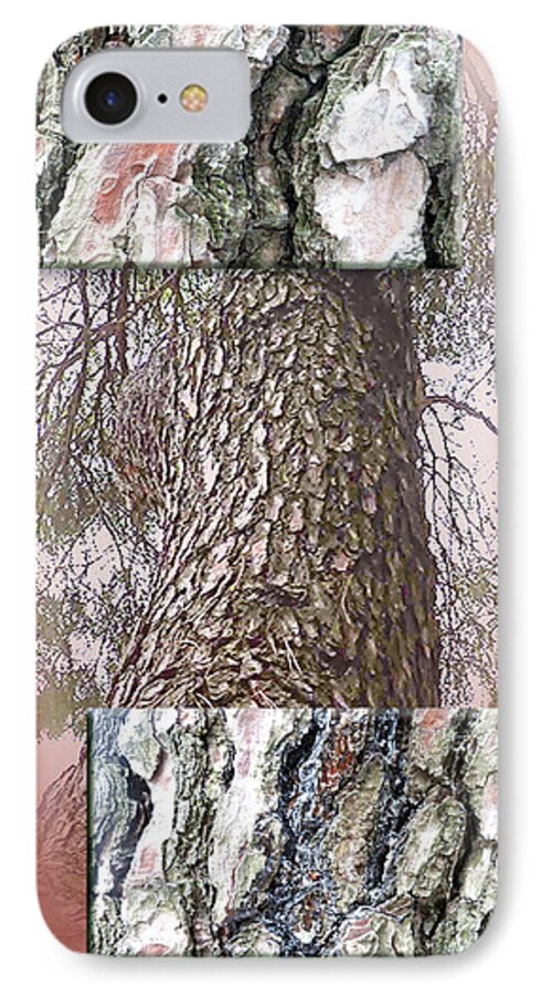 Pine iPhone 8 Case featuring the digital art Pine bark study 1 - photograph by Giada Rossi by Giada Rossi