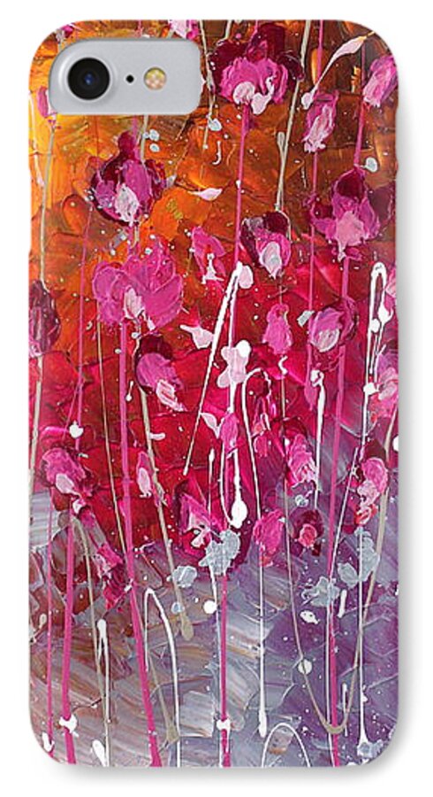 Violet iPhone 8 Case featuring the painting Pink Beauty by Preethi Mathialagan