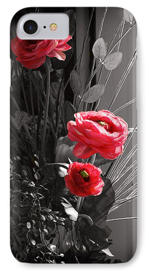 Pink Flowers iPhone 8 Case featuring the digital art Pink flowers by Kara Stewart