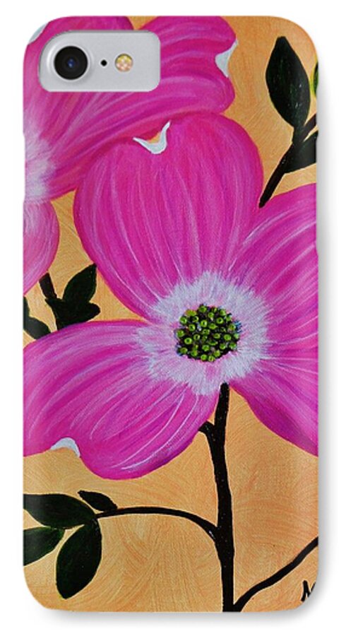 Pink Dogwood Flowers Art Prints iPhone 8 Case featuring the painting Pink Ladies by Celeste Manning