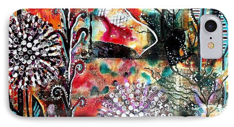 Julie-hoyle-art iPhone 8 Case featuring the painting Playing in the Light by Julie Hoyle