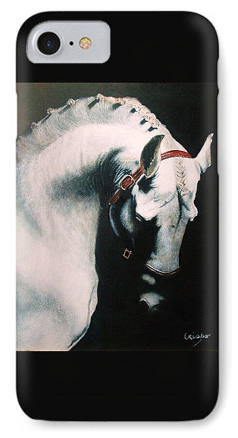 Horse iPhone 8 Case featuring the painting Pride by Jean Yves Crispo