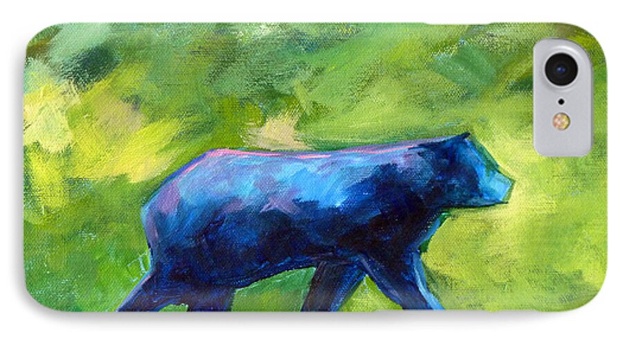 Abstract iPhone 8 Case featuring the painting Prowling by Nancy Merkle