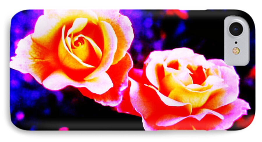 Psychedelic Roses iPhone 8 Case featuring the photograph Psychedelic Roses by Martin Howard
