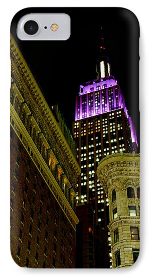 Manhattan iPhone 8 Case featuring the photograph Purple Beacon by Michael Dorn