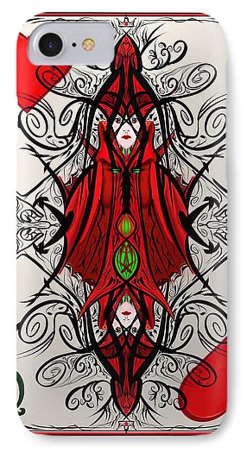 Cards iPhone 8 Case featuring the digital art Queen of Arts by Douglas Day Jones