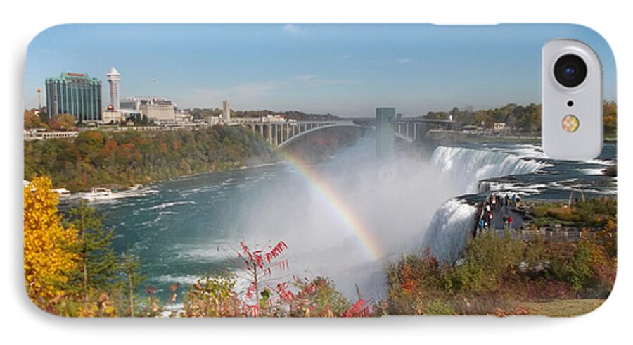 American Falls iPhone 8 Case featuring the photograph Rainbow at the American Falls by Richard Andrews