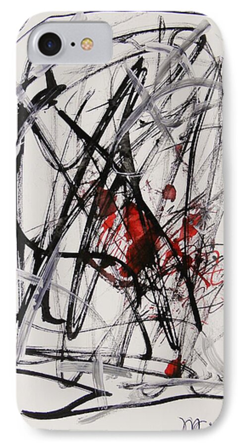 Red Dragon iPhone 8 Case featuring the drawing Red Dragon by Mary Carol Williams