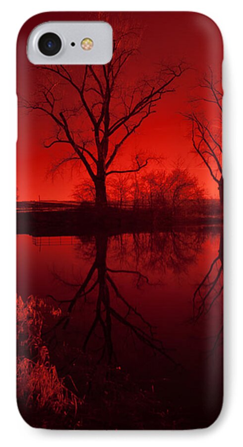 Lake iPhone 8 Case featuring the photograph Red Reflections by Miguel Winterpacht