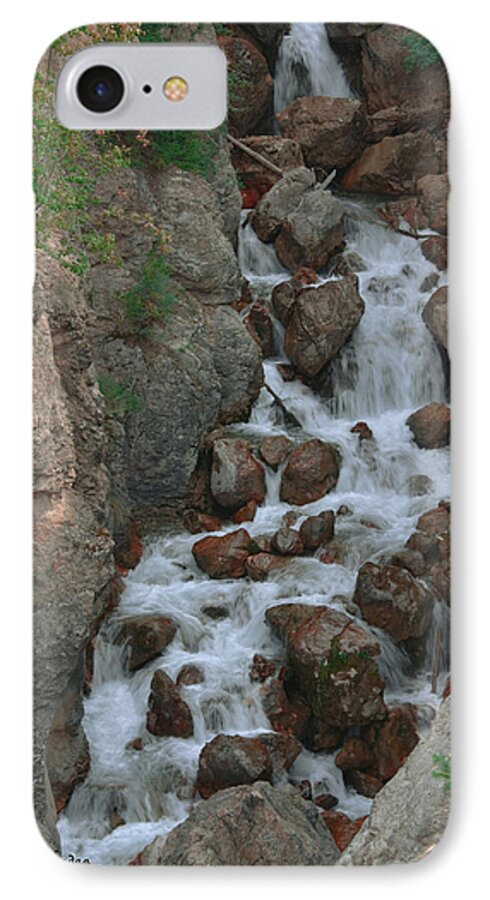 Waterfall iPhone 8 Case featuring the photograph Red Rock Falls by Hany J