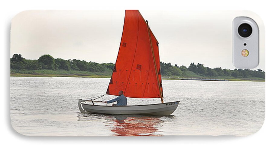 Red iPhone 8 Case featuring the photograph Red Sails by Bob Sample