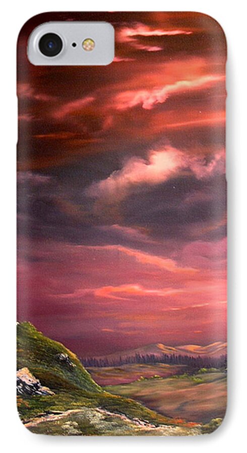 Scotland iPhone 8 Case featuring the painting Red Sky At Night by Jean Walker