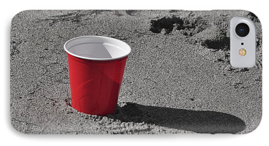 Red Solo Cup iPhone 8 Case featuring the mixed media Red Solo Cup by Trish Tritz