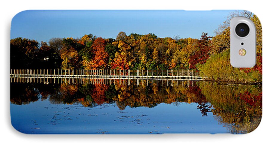 Tinas Captured Moments iPhone 8 Case featuring the photograph Refection Fall In Prior Lake Mn by Tina Hailey