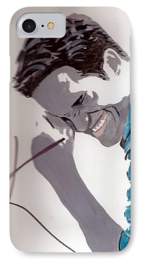 Robert Pattinson Autographed Famous Faces Film Star Movies Actor Acrylic iPhone 8 Case featuring the painting Robert Pattinson 48a by Audrey Pollitt