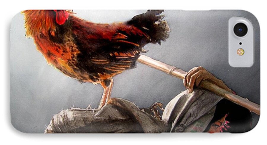  iPhone 8 Case featuring the painting Rooster by Lindsey Weimer