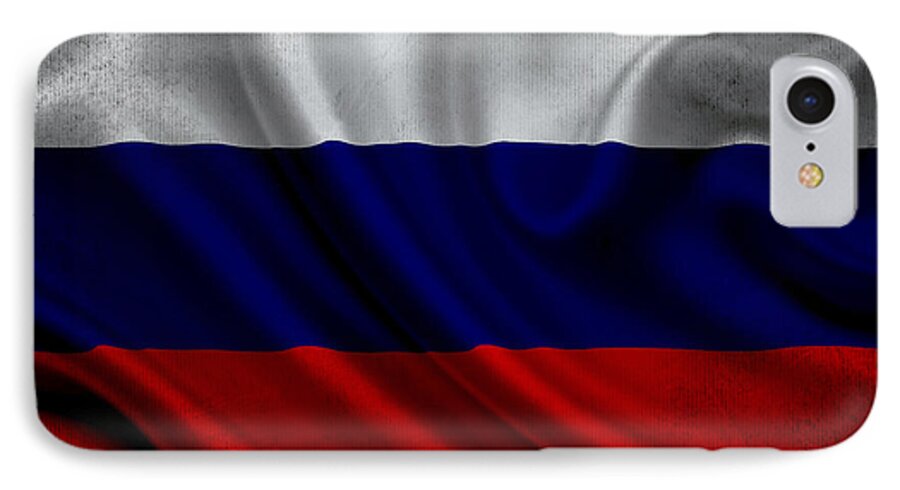 Democracy iPhone 8 Case featuring the digital art Russian flag waving on canvas by Eti Reid