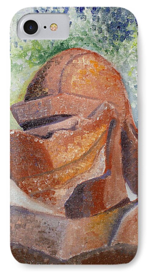 Knight iPhone 8 Case featuring the painting Rusty by Mary Beglau Wykes