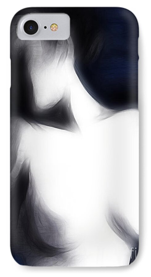 Art iPhone 8 Case featuring the mixed media Secret Face by Michal Boubin
