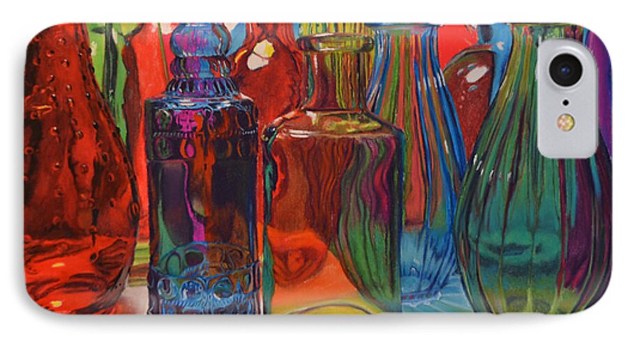 Glass Bottles iPhone 8 Case featuring the painting Seeing Glass by Joanne Grant
