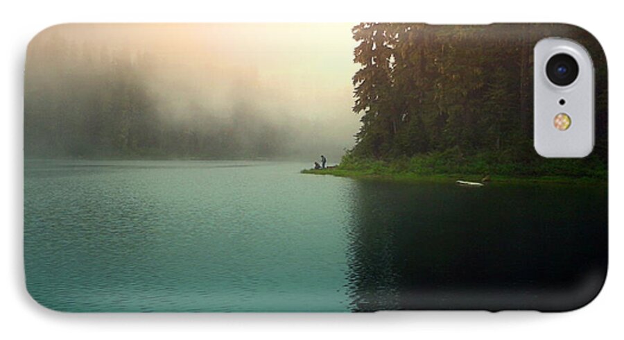 Lake iPhone 8 Case featuring the photograph Serenity On Blue Lake Foggy Afternoon by Joyce Dickens