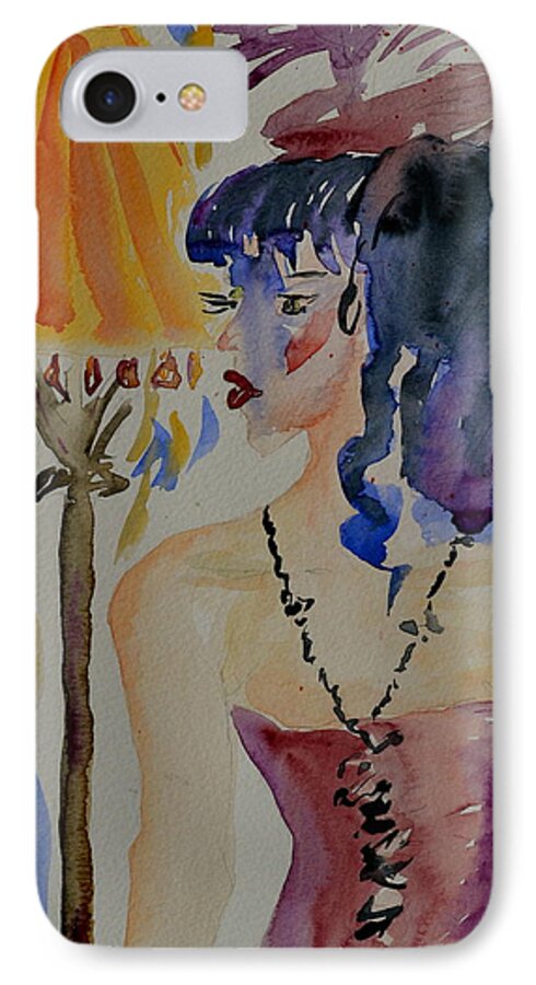 Figure iPhone 8 Case featuring the painting Showgirl by Beverley Harper Tinsley