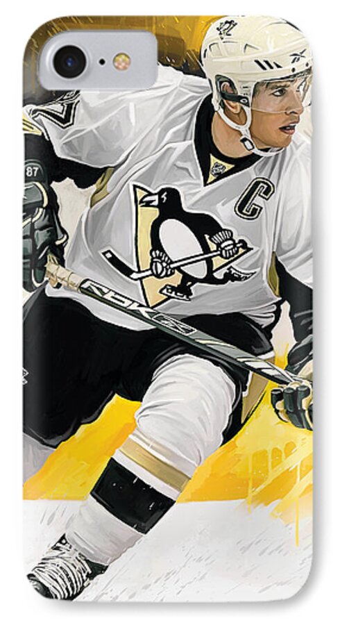 Sidney Crosby Paintings iPhone 8 Case featuring the mixed media Sidney Crosby Artwork by Sheraz A