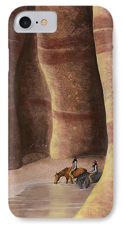 Southwest Canyon iPhone 8 Case featuring the painting Signs of the Past by Jack Malloch