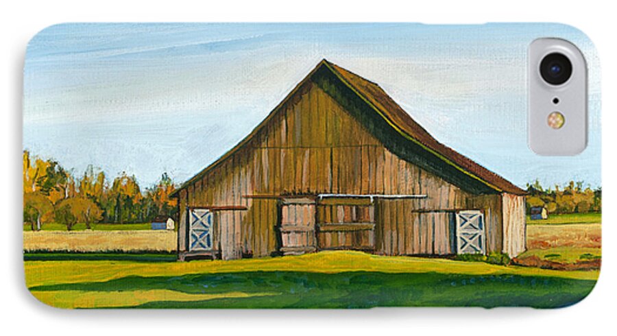 Barn iPhone 8 Case featuring the painting Skagit Valley Barn #3 by Stacey Neumiller