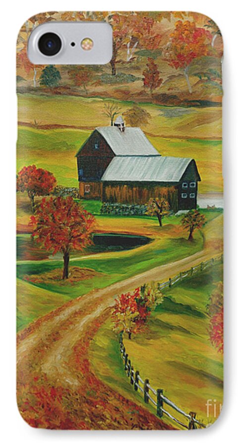 Farm iPhone 8 Case featuring the painting Sleepy Hollow Farm by Julie Brugh Riffey
