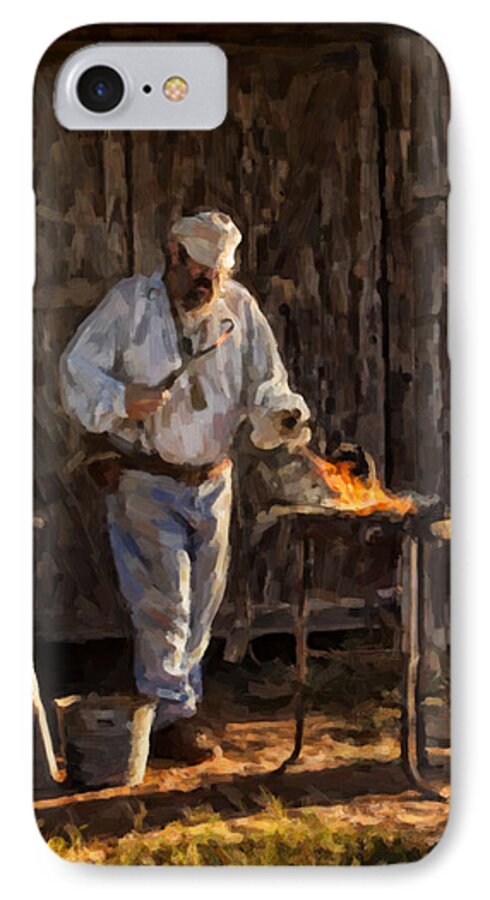 Blacksmith iPhone 8 Case featuring the digital art Smithie by Jack Milchanowski